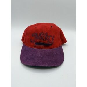 Vintage Mickey Mouse Wool Hat Red Purple The‎ Walt Disney USA Made Snapback